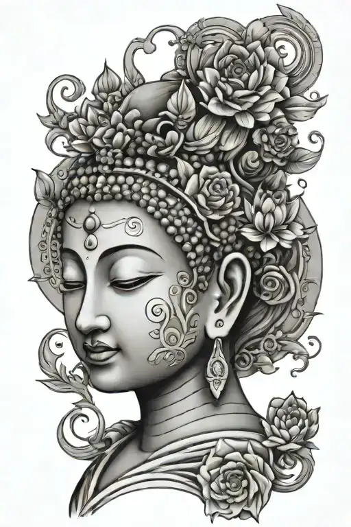 Female Buddha tattoo design idea