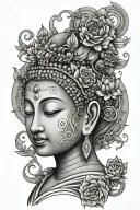 Female Buddha tattoo design idea