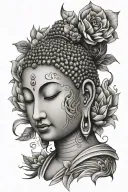 Female Buddha tattoo design idea