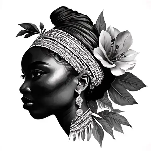 African Queen tattoo design idea