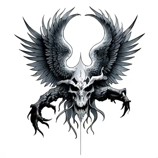heaven and hell war tattoo design idea