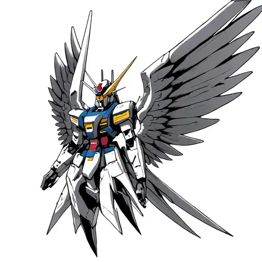 Gundam strike freedom wings for upper back tattoo tattoo design idea