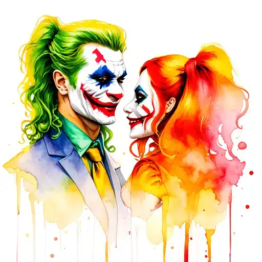 joker and harley quinn tattoo design idea