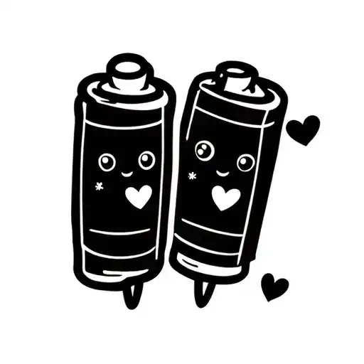 I’ll create two kawaii-style cannelloni pasta characters with solid black outlines, simple cute faces, and a small heart tattoo design idea