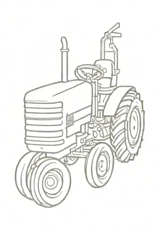 tractor plowing tattoo design idea