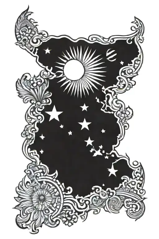 Philippines sun flag tattoo design idea