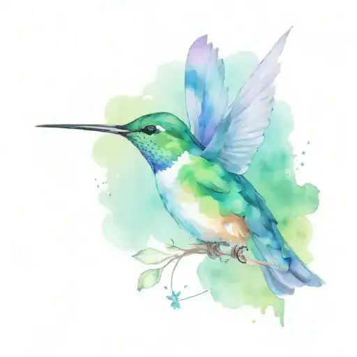 humming-bird tattoo design idea