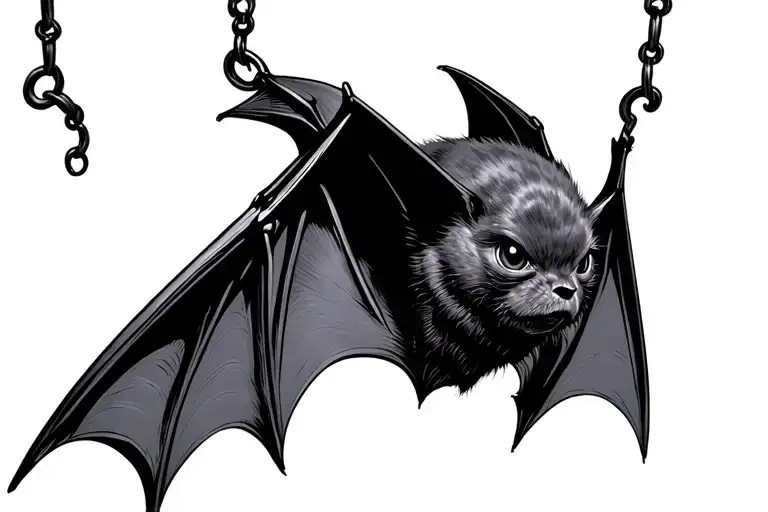 bat hanging upside tattoo design idea