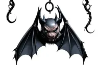bat hanging upside tattoo design idea