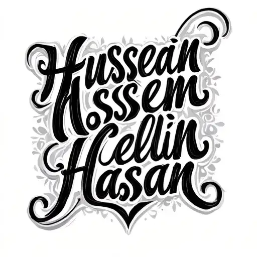 "Hussein Assem Celin Hassan" love symbol tattoo design idea