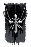 Cross jewelry MK letter tattoo design idea