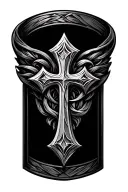 Cross jewelry MK letter tattoo design idea