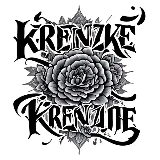 "KRENZKE" LAST NAME tattoo design idea