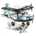 upside down Cessna tattoo design idea