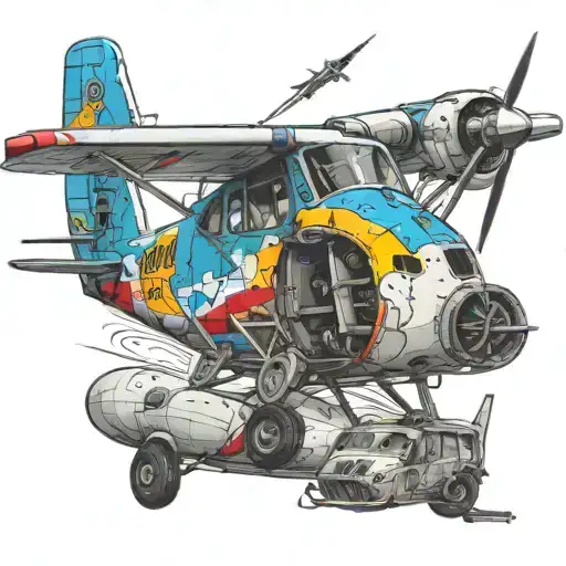 upside down Cessna tattoo design idea