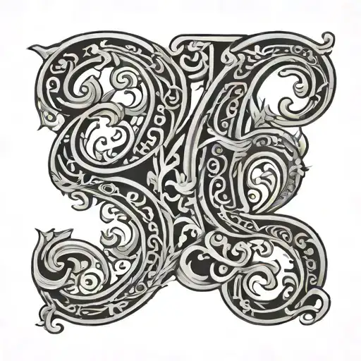 Numeral number MMVIII fancy font tattoo design idea