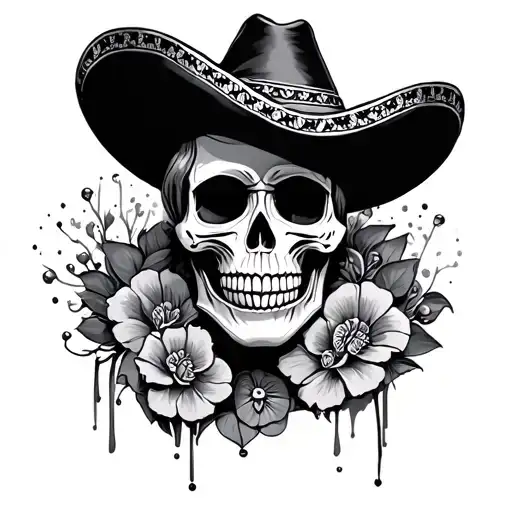 mariachi skull tattoo design idea