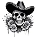 mariachi skull tattoo design idea