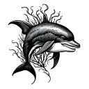 Kelp shaped like a dolphin tattoo design idea