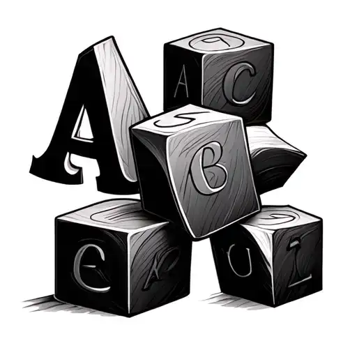 Abc Blocks tattoo design idea