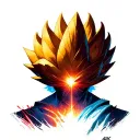 Vegeta facing tattoo design idea