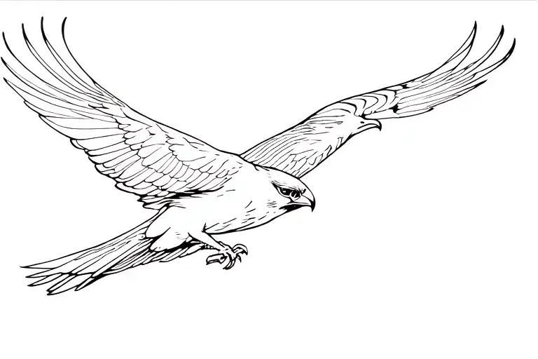 Peregrine Falcon flying tattoo design idea