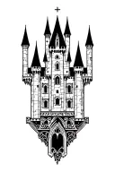 gothic style castle  tattoo design idea