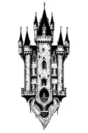 gothic style castle  tattoo design idea