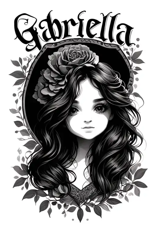 "Gabriella " Daughter tattoo design idea