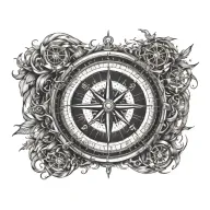 compass design combining elements tattoo design idea