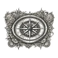 compass design combining elements tattoo design idea
