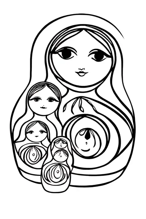 nesting dolls tattoo design idea