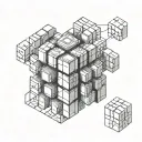 Create a geometric Rubik's cube design with architectural elements representing civil engineering tattoo design idea