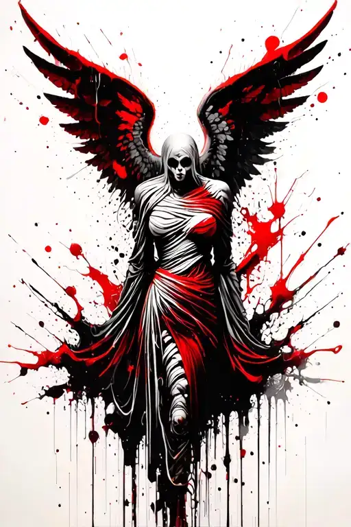 beksinski giger mummy wrap angel tattoo design idea