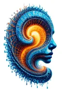 binary code fractal tattoo design idea