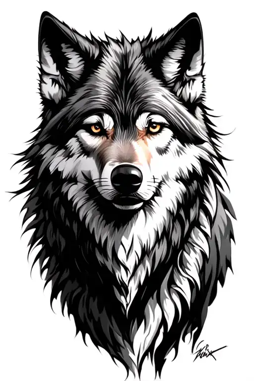 wolf tattoo design idea