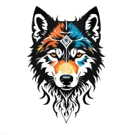 shadow wolf silhouette tattoo design idea