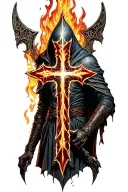 fire keeper from the game Dark sous 3 crosses tattoo design idea