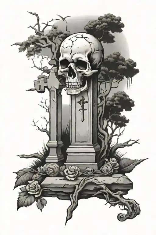 a graveyard sleeve tattoo design tattoo design idea
