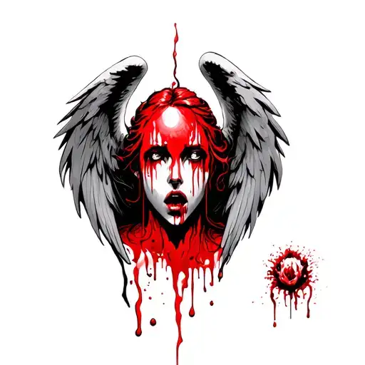 angel cry blood red sand tattoo design idea