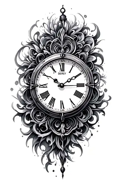 clock tattoo design idea