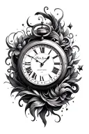 clock tattoo design idea