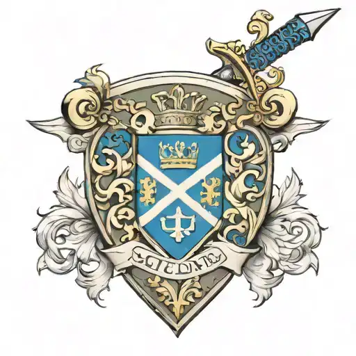 sword scotland coat of arms tattoo design idea