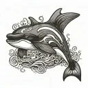 orca swimming tattoo design idea