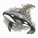 orca swimming tattoo design idea