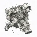 kid cudi moon man falling tattoo design idea