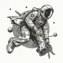 kid cudi moon man falling tattoo design idea