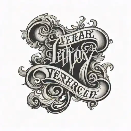 last name written vertically tattoo design idea