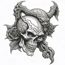 skulls demon dark evil tattoo design idea