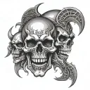skulls demon dark evil tattoo design idea